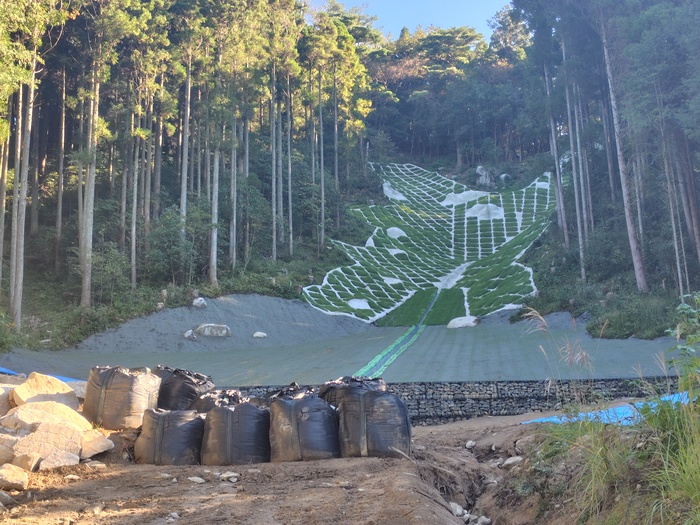 大屋敷地区災害関連緊急治山事業工事(山腹工)