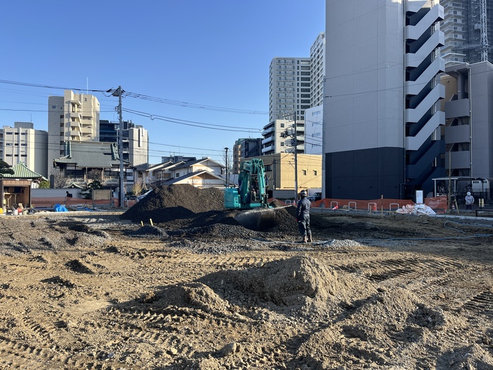 NS路盤層施工中